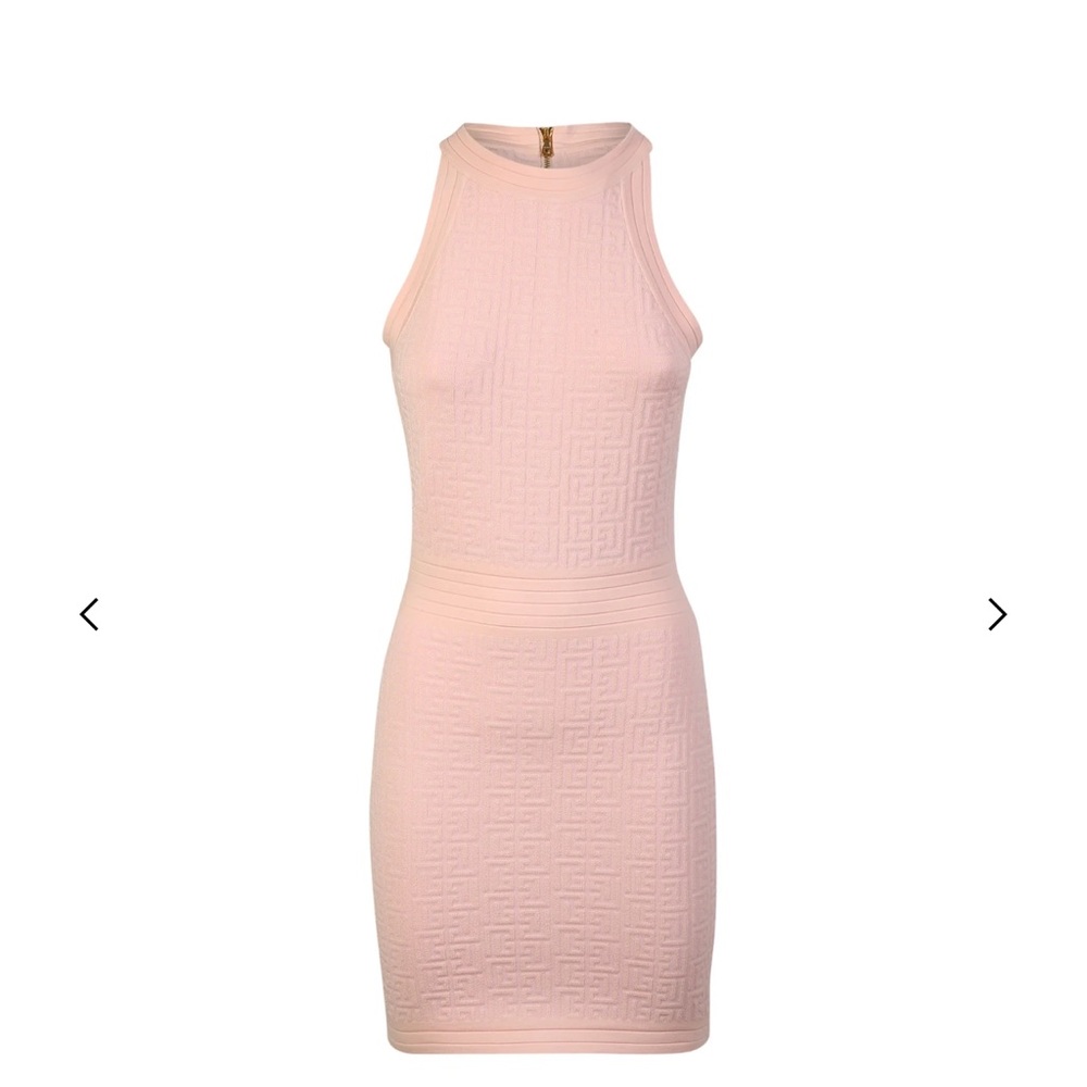 Balmain Sleeveless Monogram Mini Dress